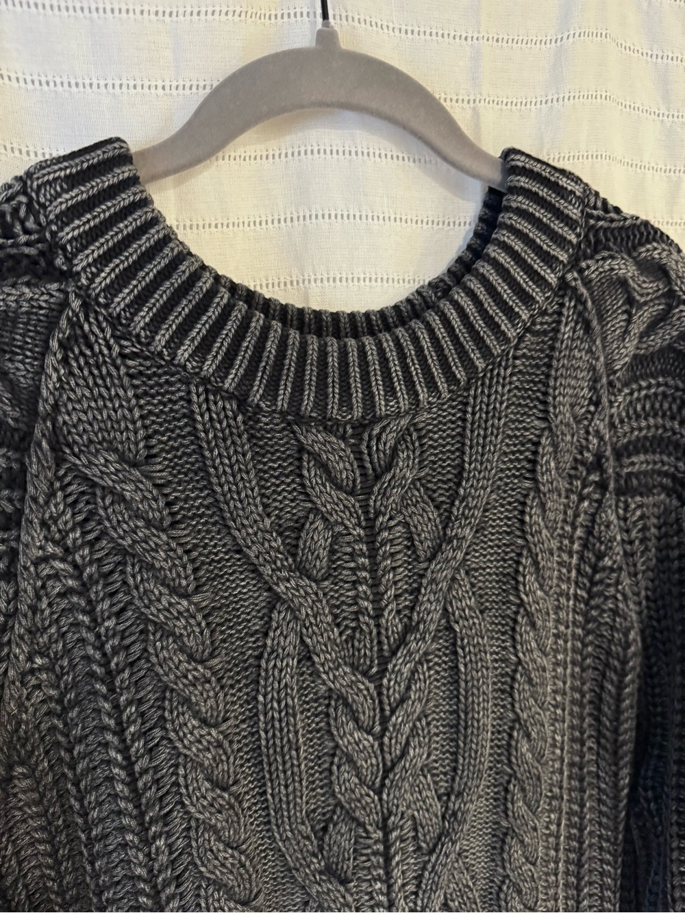 Free People Frankie Cable Knit Cotton Sweater Chunky Crewneck Size Small - Picture 4 of 10